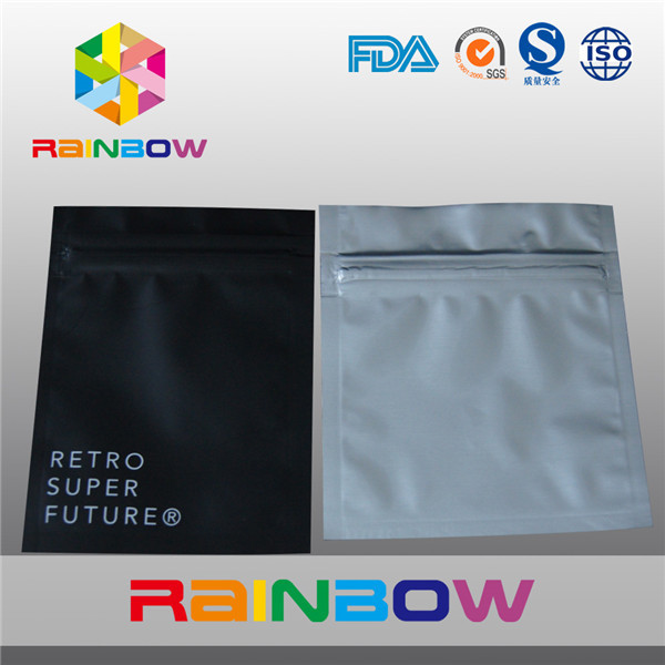 Aluminium Foil Plastik Kemasan Tas Elektronik Tiga Sisi Seal Zipper Pouch
