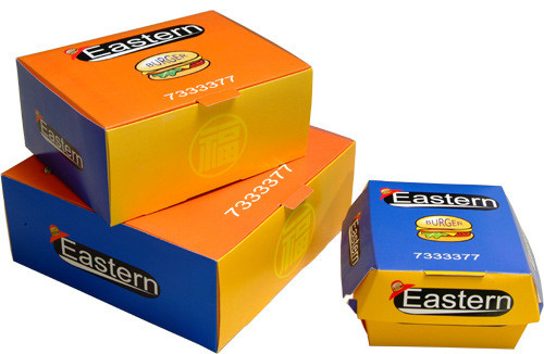 Kemasan Kotak Kertas Premiium Dengan Desain Cetak Kustom Untuk Restoran Cepat Saji