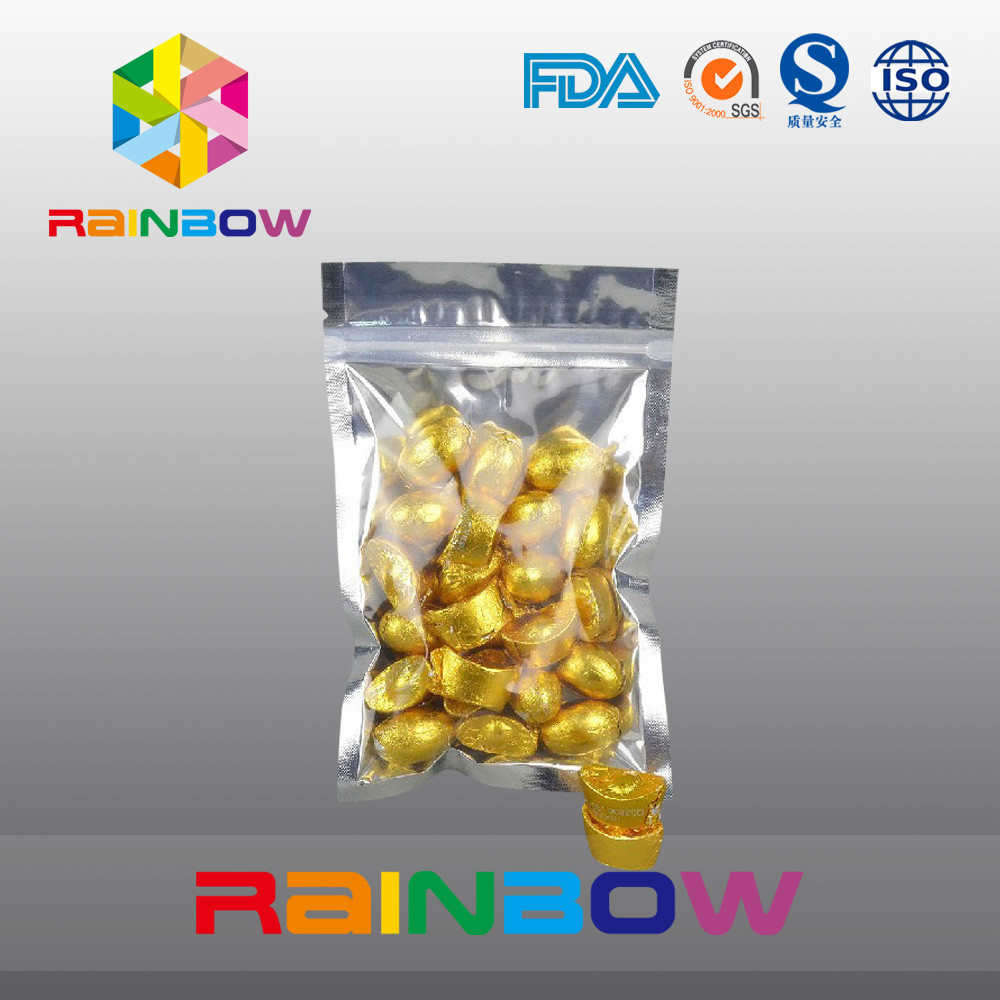 100g Snack Bags Kemasan Depan Transprent Kembali Foil Dengan Zipper