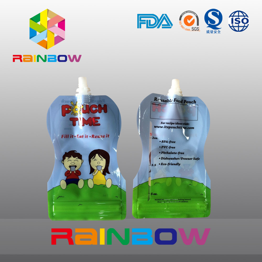 Gratis tipe 5 Oz Stand Up Pouch Kemasan Untuk Babay Makanan Dengan Zipper Reclosbale
