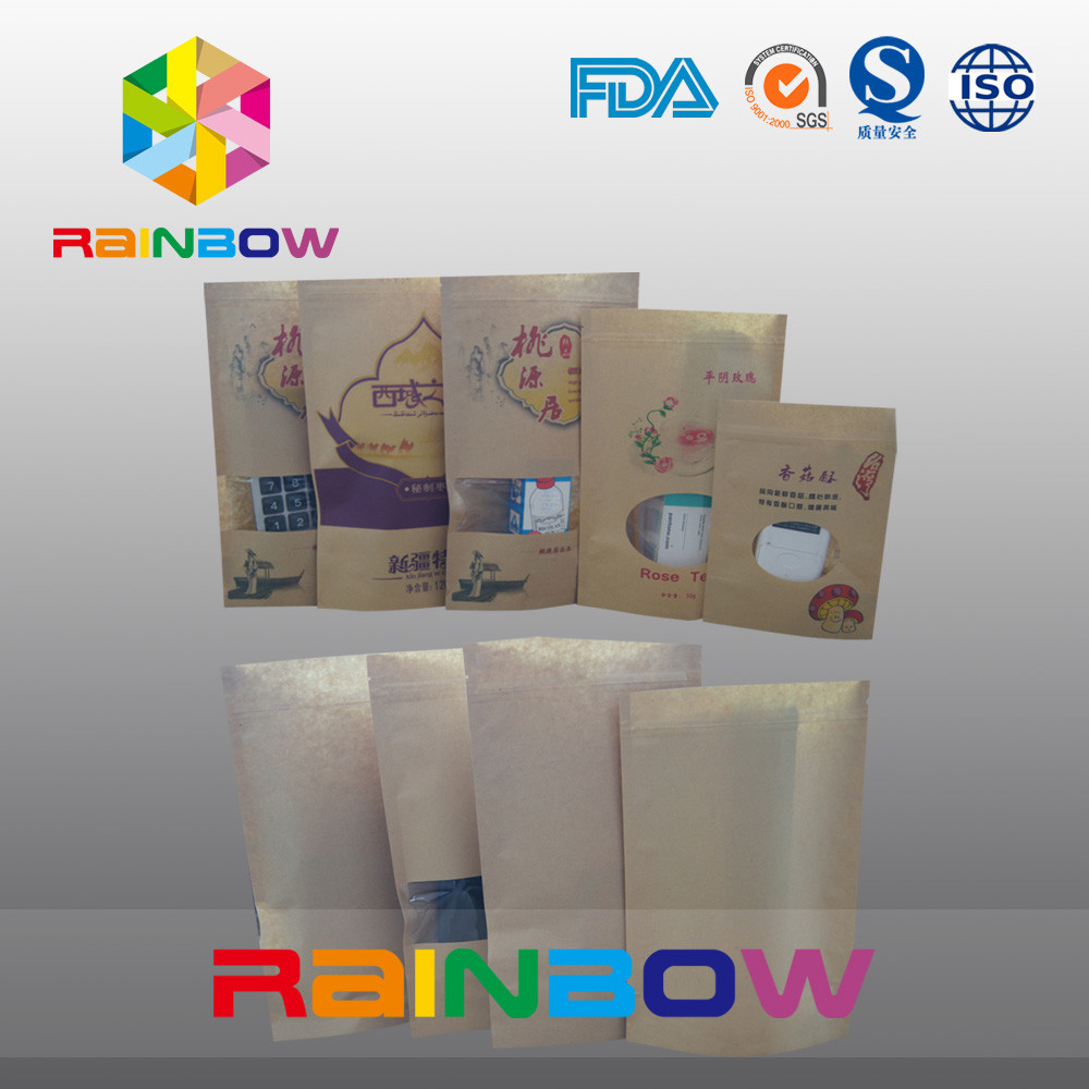 Custom Cetak Kertas Kemasan Tas Makanan Ringan, Doupack Makanan Ringan Kelas Dengan Ziplock