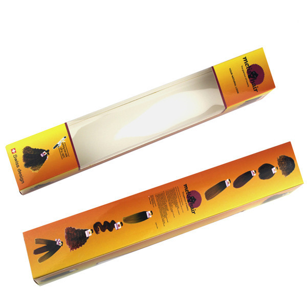 Kemasan Kotak Kertas Ekstensi Rambut Dengan Jendela Yang Jelas, Kotak Kertas Ekstensi Rambut