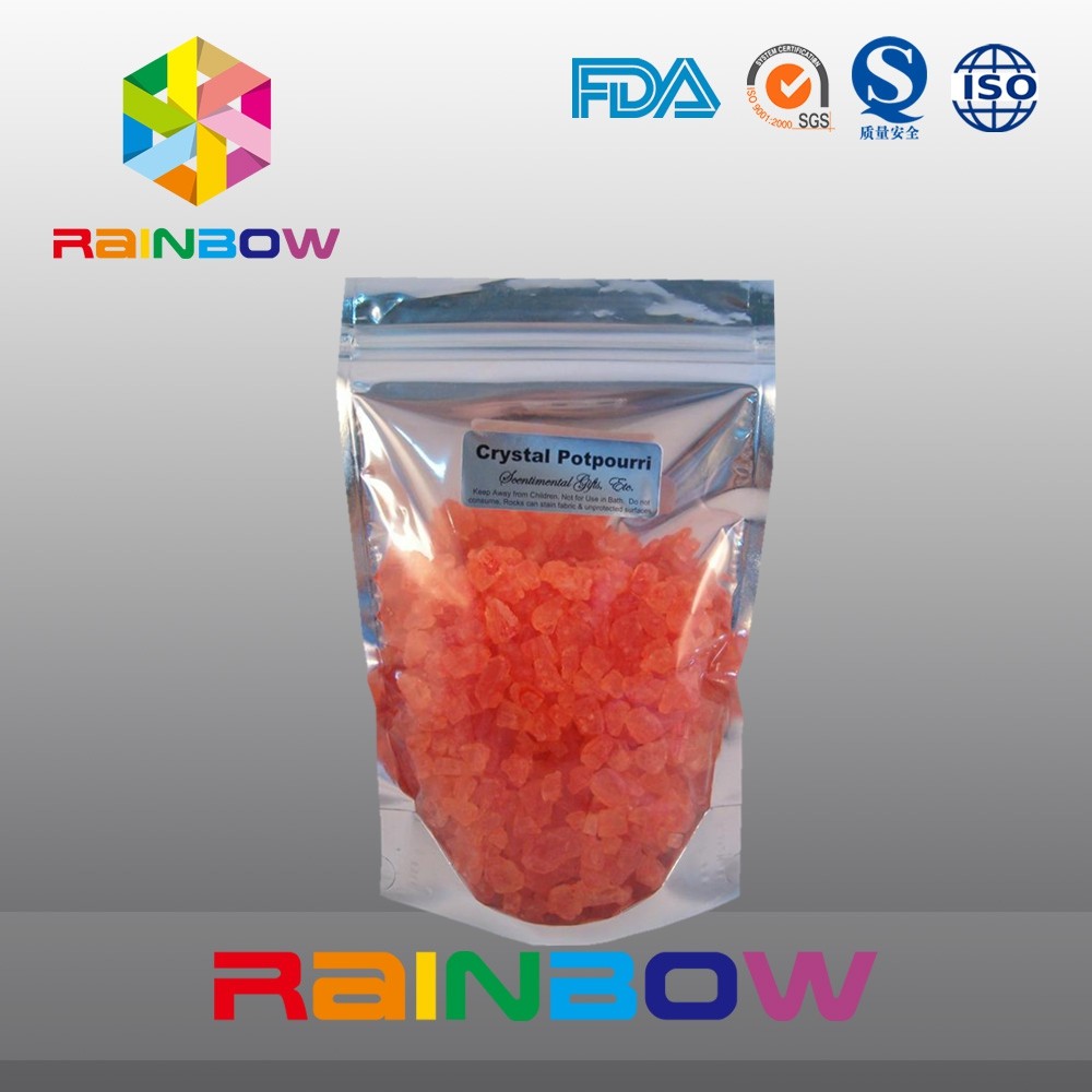 Kemasan kantong aluminium foil Doypack dengan makanan ringan ritsleting / kantong gula