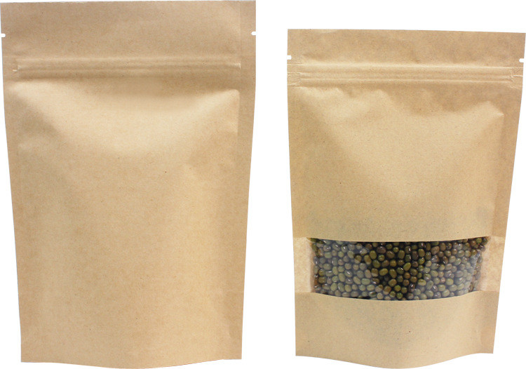 Kraft Paper Snack Bag Packaging Untuk Beef Dendeng, 4 ons Ziplock Paper Pouch