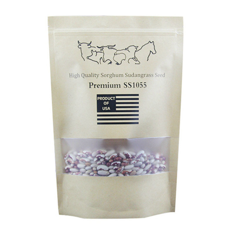 Kustom Dicetak Kertas Kraft Tas Ditutup Kembali Jendela Dicetak Untuk Bibit Tanaman