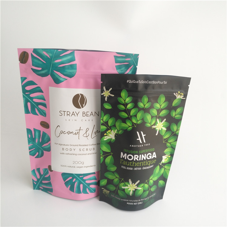 Coffee CBD Stand Up Mylar Bags 3.5g Plastik PE 50 - 200 mikron Tebal