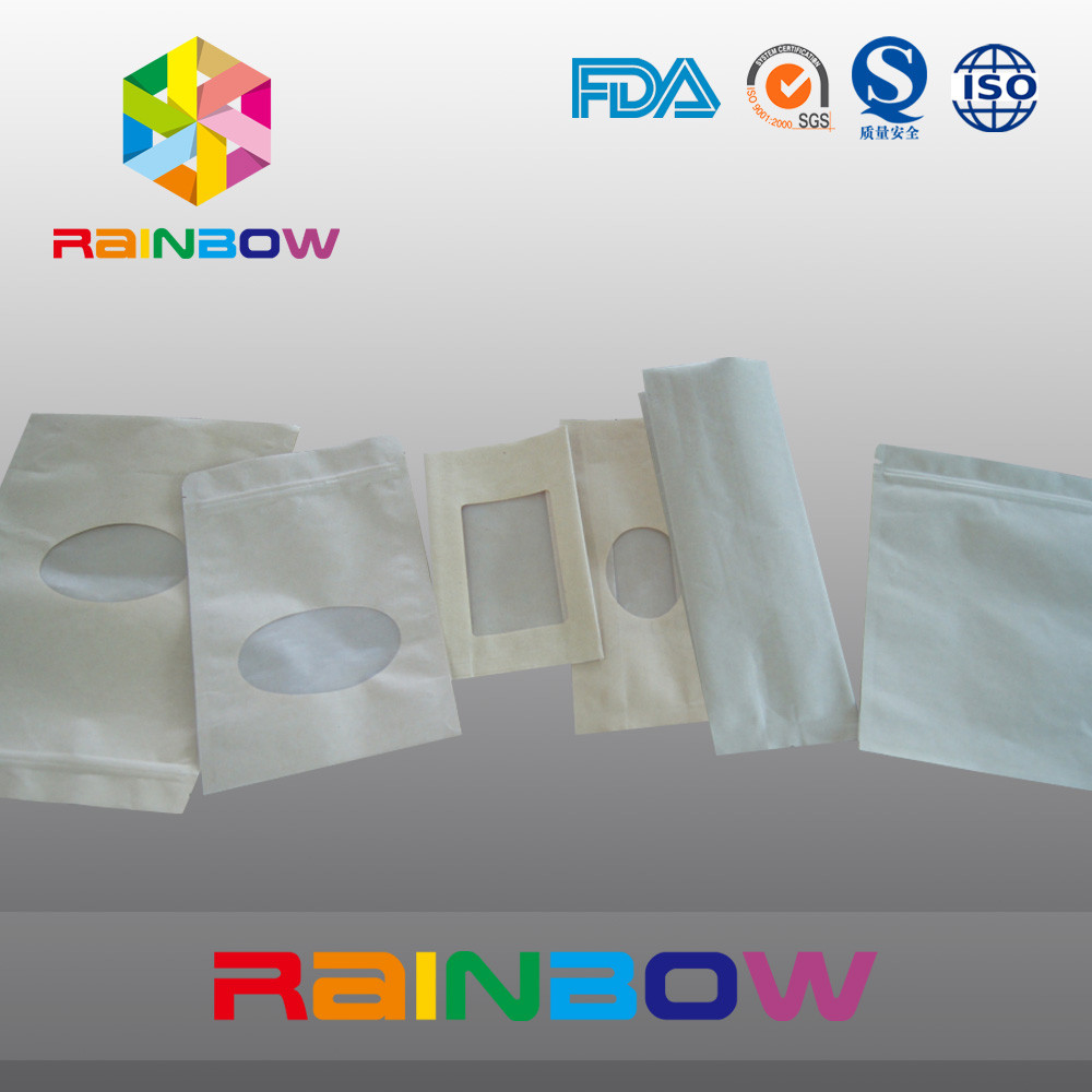 Brown Kraft Paper Bag Stand Up Packaging Bag Dengan Zipper, Ziplock Bag Untuk Permen / Makanan