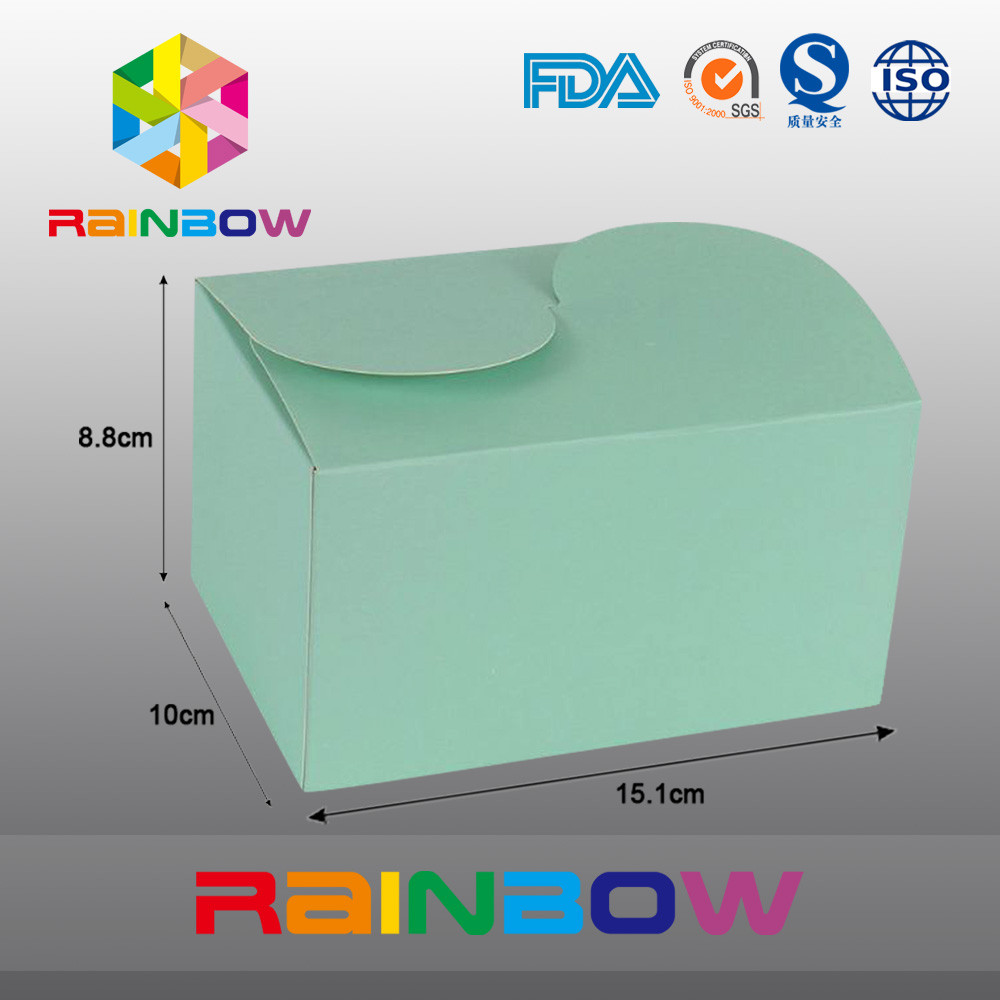 Kotak Kertas Kraft Hijau Untuk Kemasan Hadiah, Pencetakan Disesuaikan Dan Ukuran