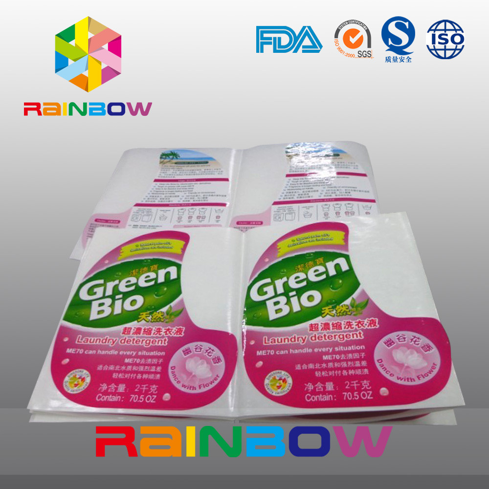 Botol Plastik Tahan Air Stiker Perekat Diri Menyusut Lengan Label Untuk Botol Deterjen Cair