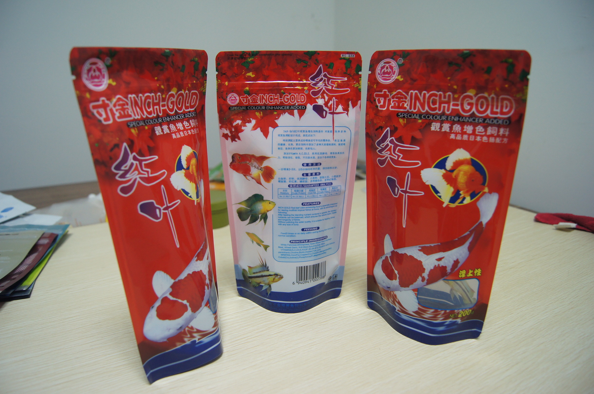 Jelas Dicetak Stand Up Zip Lock Aluminium Foil Ikan Umpan Pet Kemasan Makanan Kantong