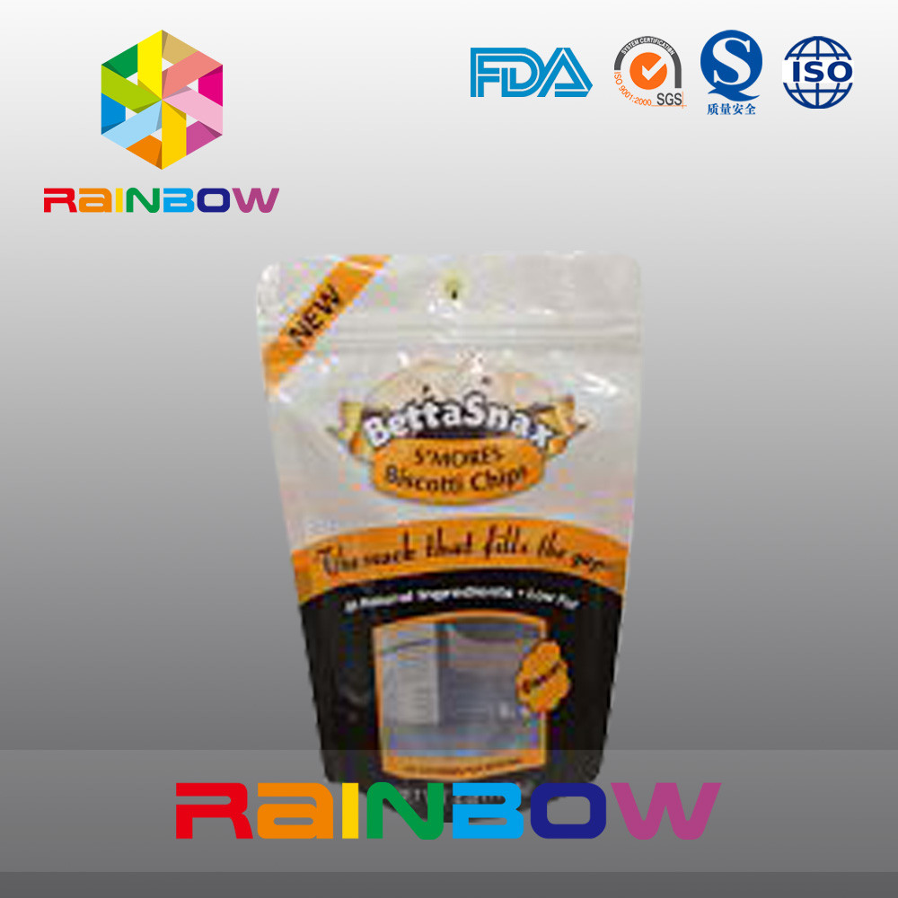 Stand Up Ziplock Kantong Plastik Bening Dengan Butterfly Hang Hole Untuk Permen / Makanan Ringan