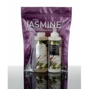 Tas kosmetik plastik transparan tampilan depan dengan ritsleting