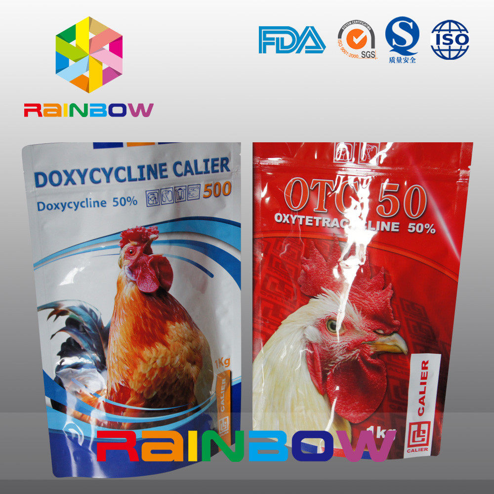 Kustom Logo Anda Sendiri Stand Up Pet / Tukey Food Storage Pouch Dengan Zipper