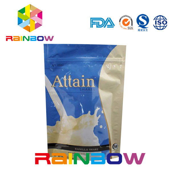 Menghaluskan Dicetak Aluminium Foil Whey Protein Powder Packaigng Pouch Dengan Zipper