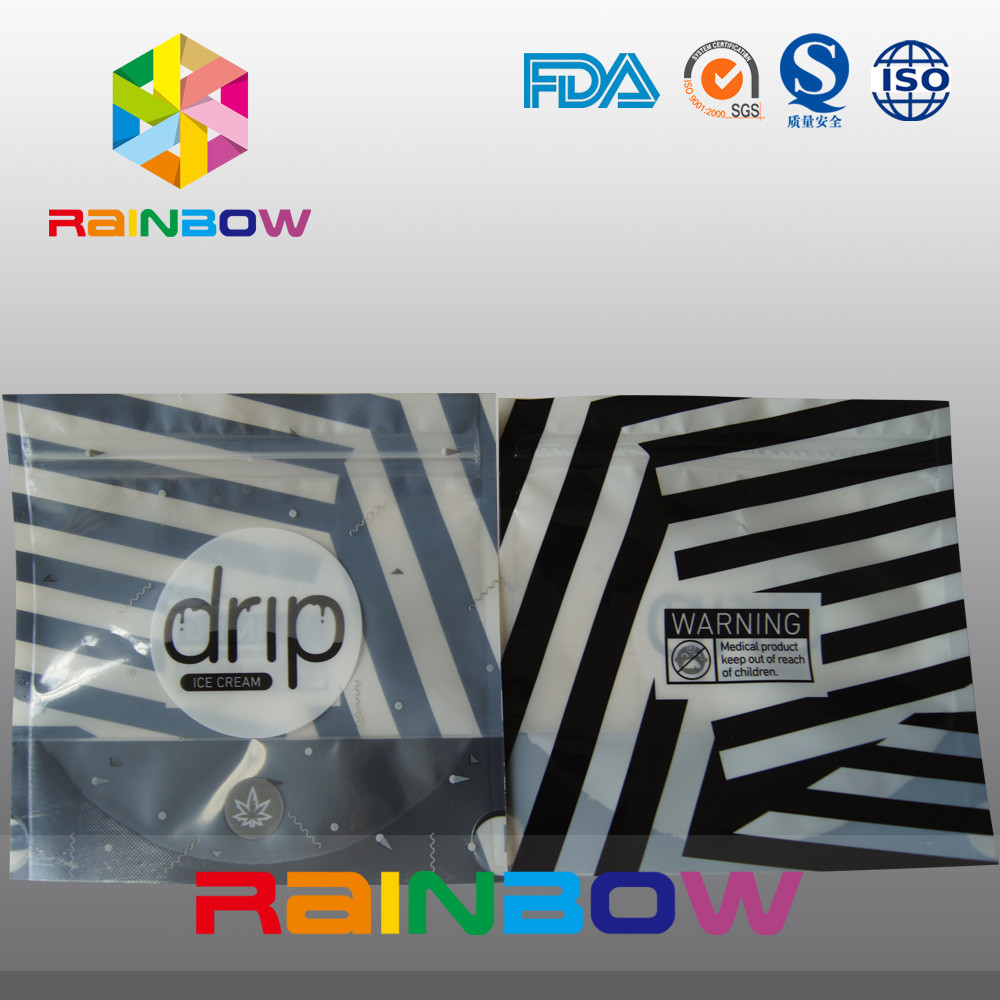 Zebra Stripes Stand Up Noni Drip Bag, Mylar Pouch Stylish