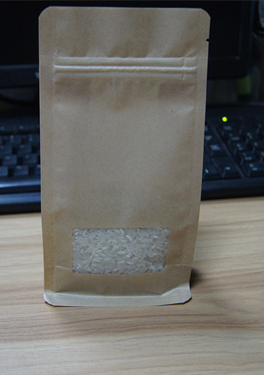 Block Bottom Kraft Paper Snack Bag Kemasan Flat Bottom Pouch Dengan Pocket Zipper
