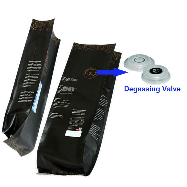 Aluminium Foil Pouch Kemasan Side Gusset Quad Seal Kemasan Coffee Bag dengan Valve