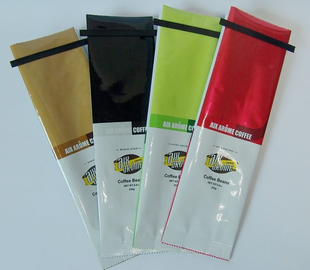 Side Gusset Aluminium Foil Laminasi Kraft Paper Bag dengan Tin Tie