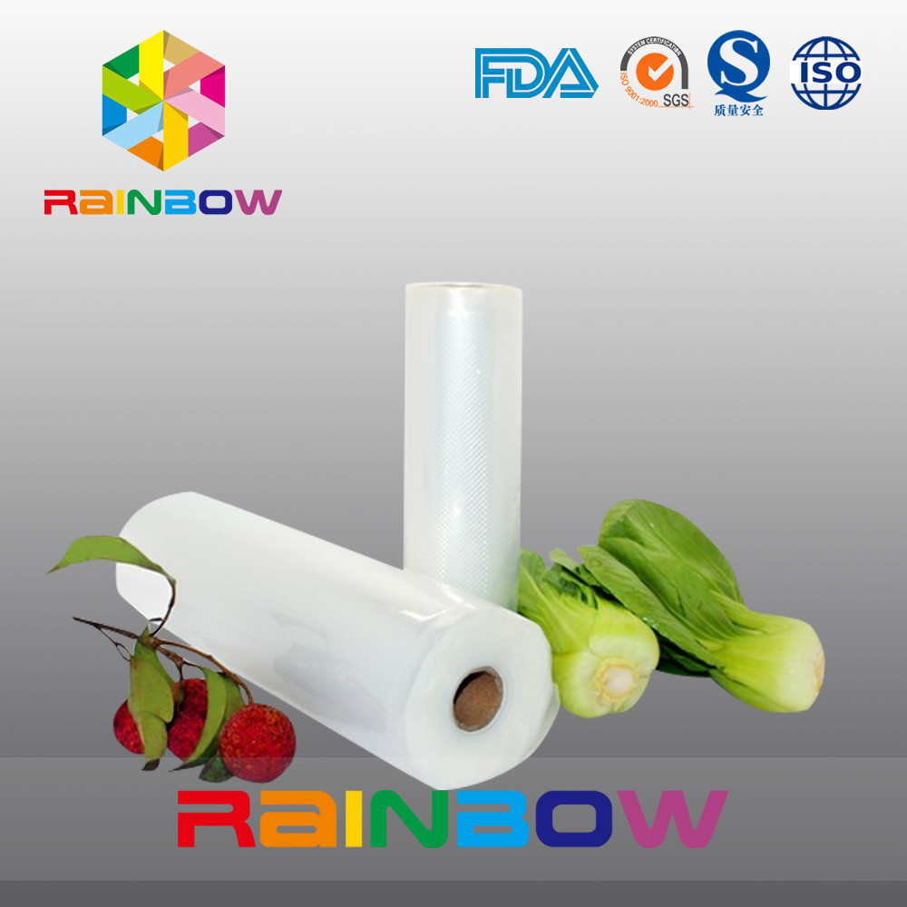 Eco Friendly Buah Makanan Vacuum Seal Kantong Dengan Roll / Sayuran Mesh Bag