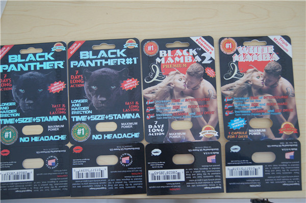 black panther black mamba 1 black mamba 2 Kemasan Kartu Blister Kemasan Pil Seksual