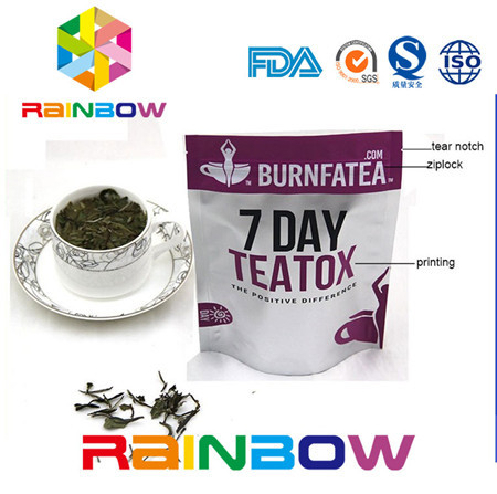 Side Gusseted Doy Pack Kertas Kraft Teh Kemasan Tas Aluminium Foil Kantong Plastik Ziplock