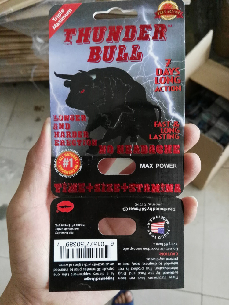 Kustom Percetakan Thunder Bull Pills Blister Kartu Kemasan Box Dengan Butterfly Hole