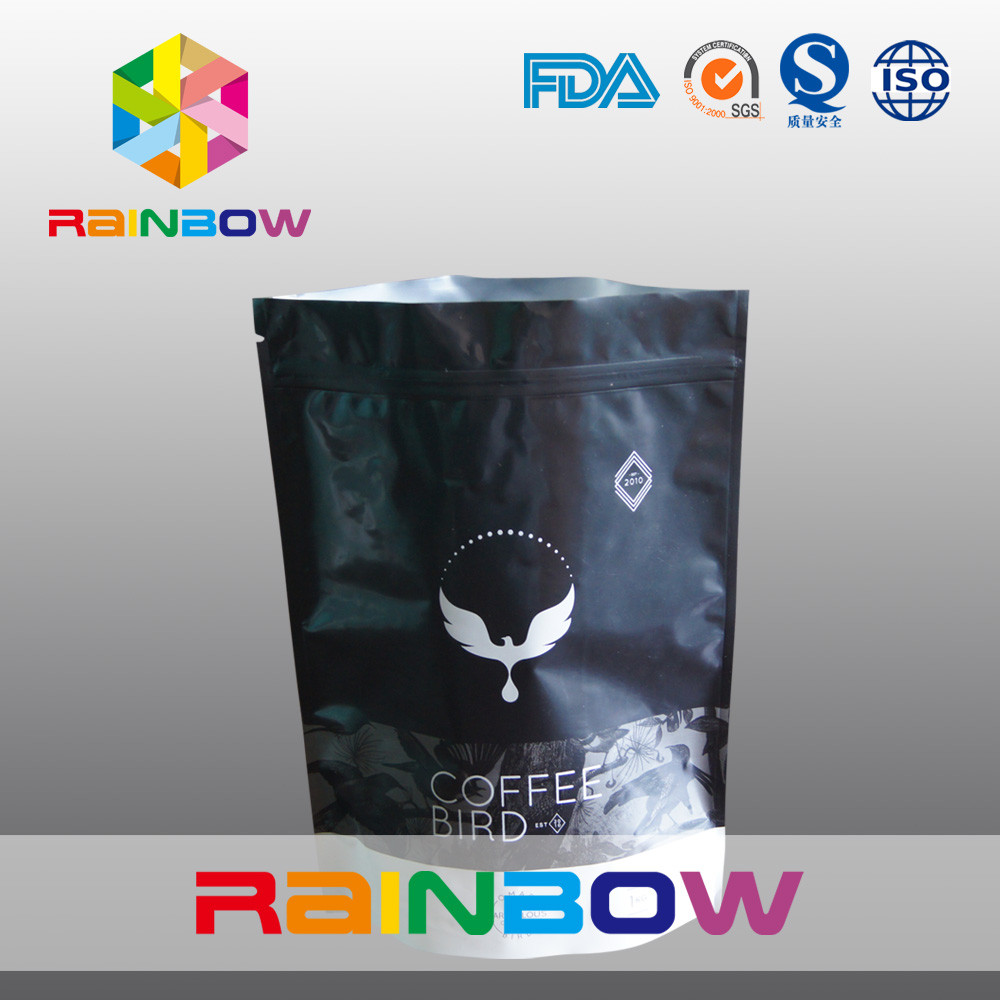 Cetak Kustom 250g Matt Stand Up Ziplock Coffee Bean Bags Dengan Valve