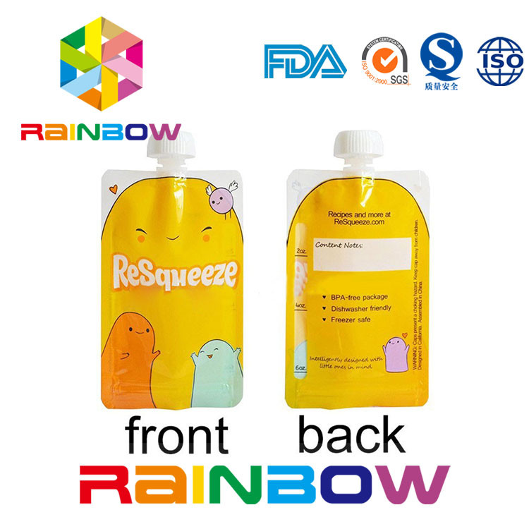 Smoothie 4 oz Kantong Plastik Food Grade, Kantong Makanan Bayi