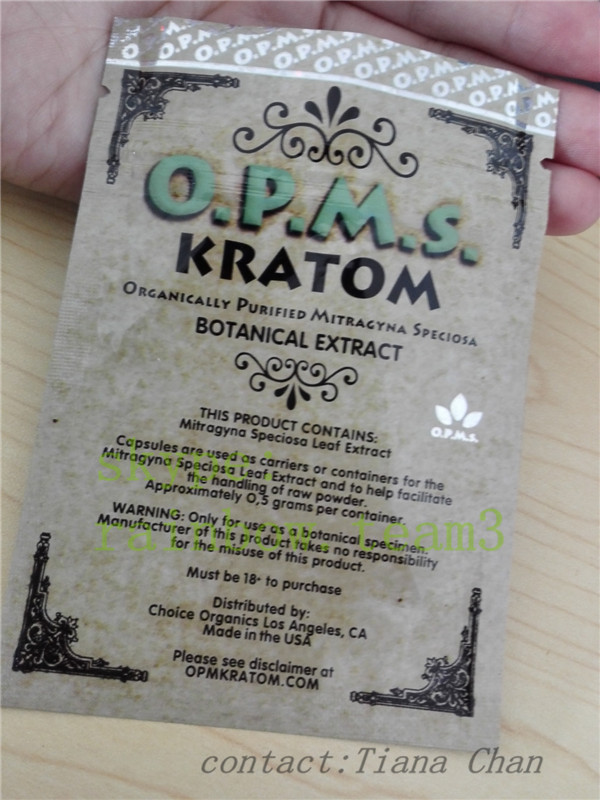 Kantong aluminium foil berdiri untuk bubuk kratom yang disempurnakan diekstraksi dari kratom