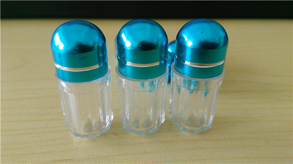 Botol Pil Plastik Bening PS Transparan untuk Kemasan Pil Seksual dengan Tutup Logam