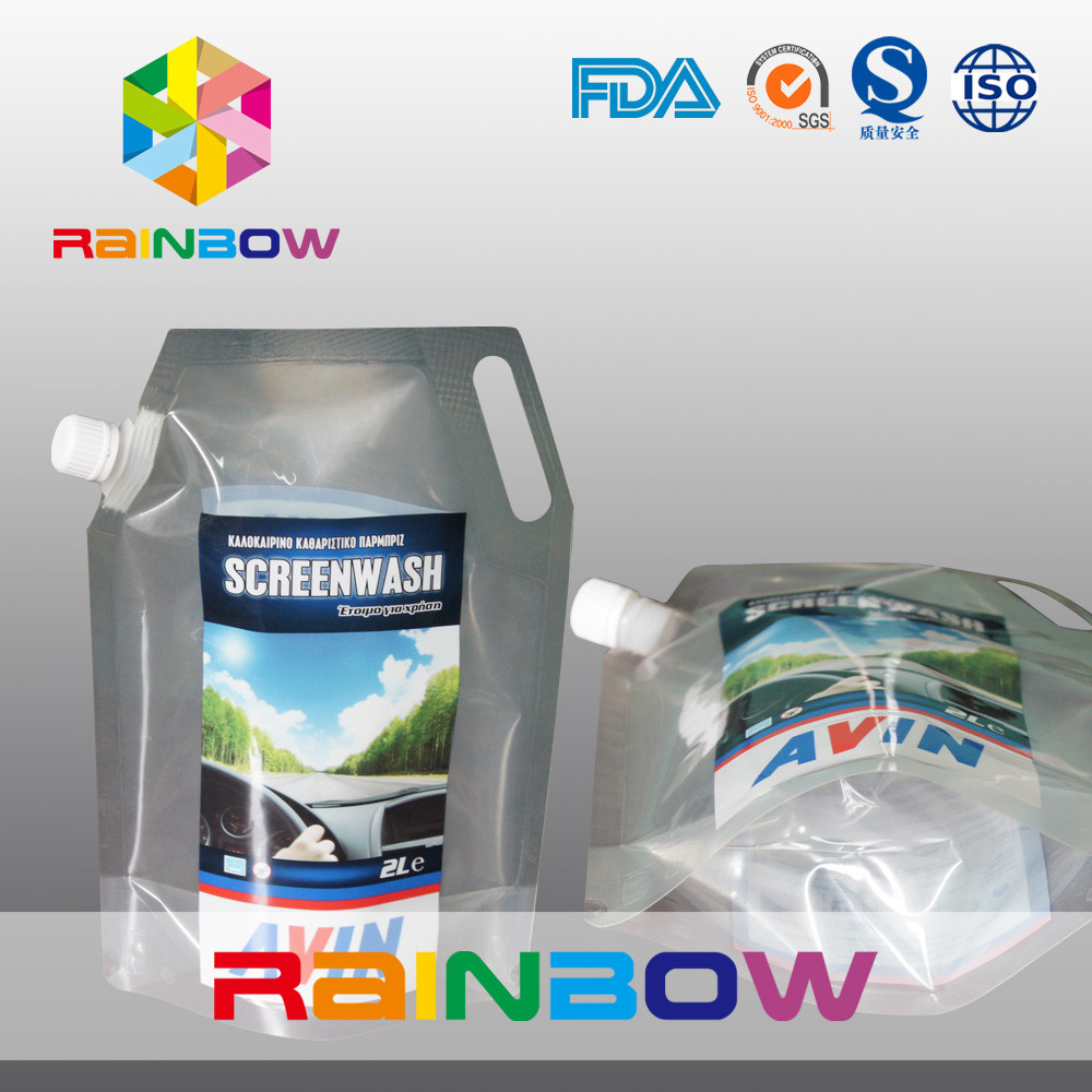 3L Air bukti Transparan atau Pencetakan Stand up Spout Pouch Liquid bottle Bag