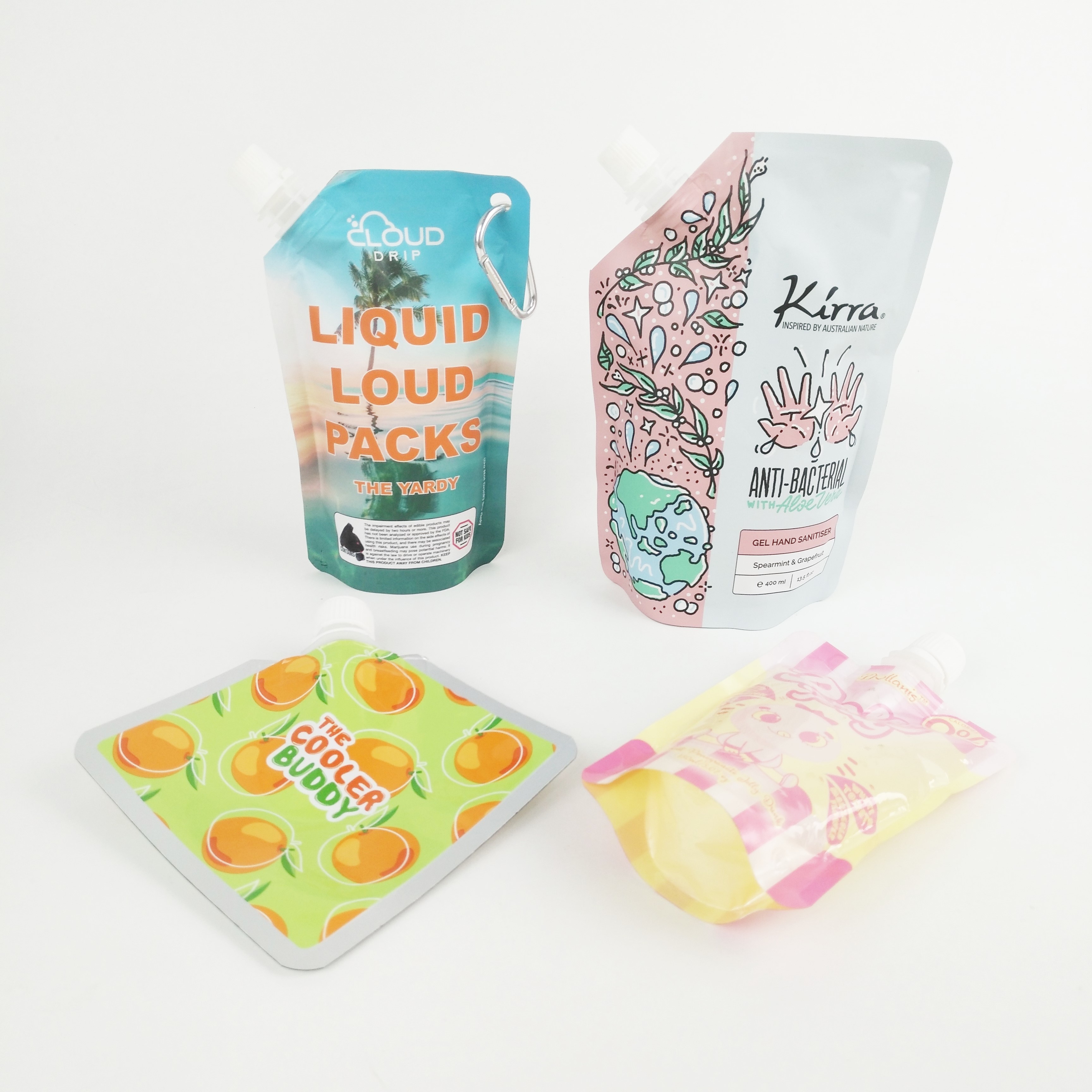 Kemasan Kantung Cerat Sampo Kustom Kosmetik Spouted Liquid Stand Up Pouches