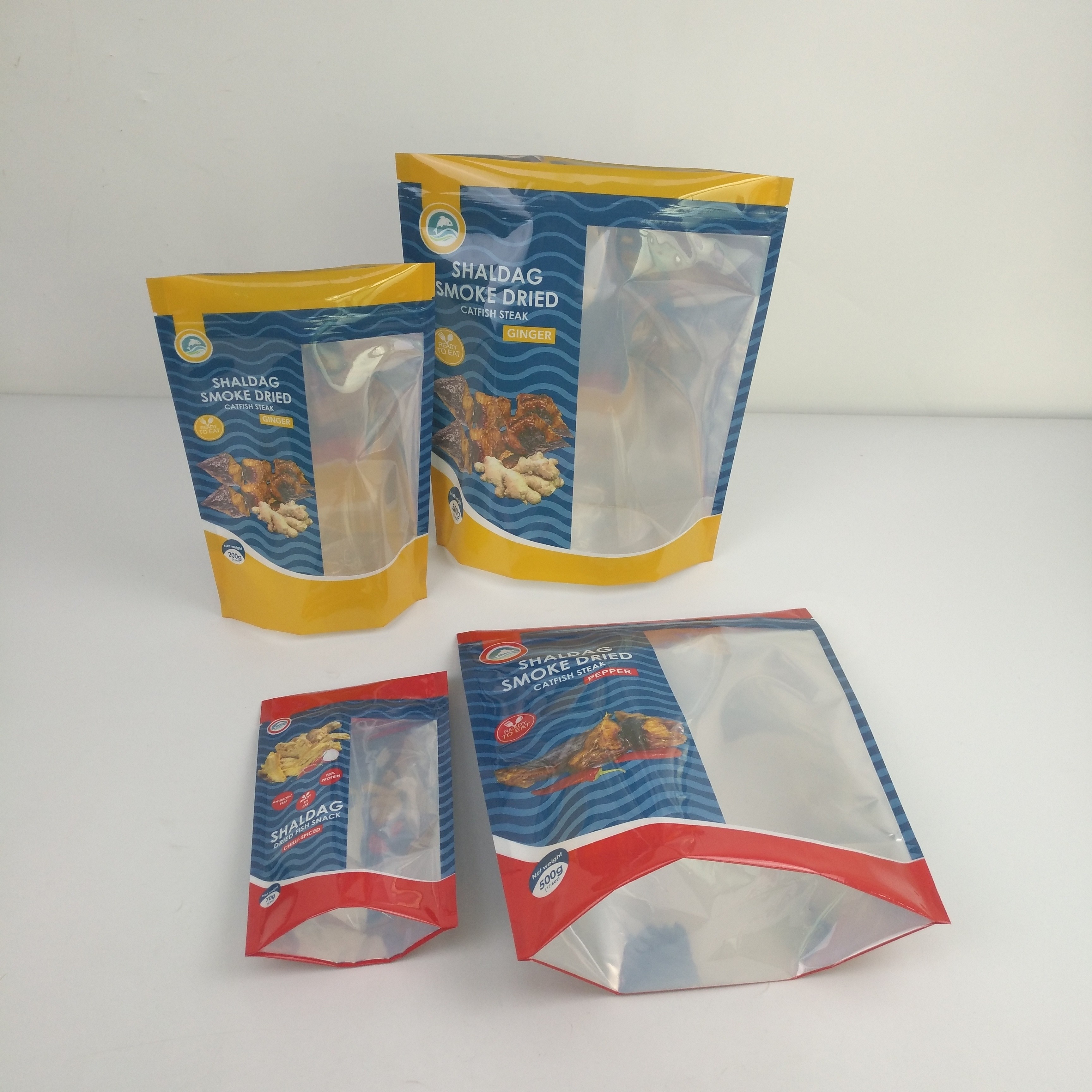 Tas Kemasan Glossy Smell Proof Makanan Kering Makanan Ringan Mylar Ziplock Stand Up Bags