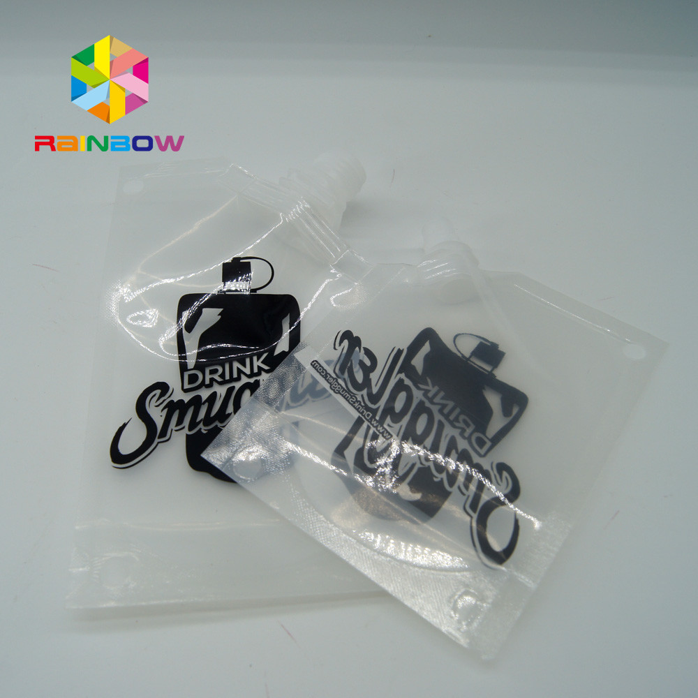 BPA Gratis 4 OZ / 8 OZ Nonleakage Reusable Transparan Plastik Wine Flask / Liquor Pouch