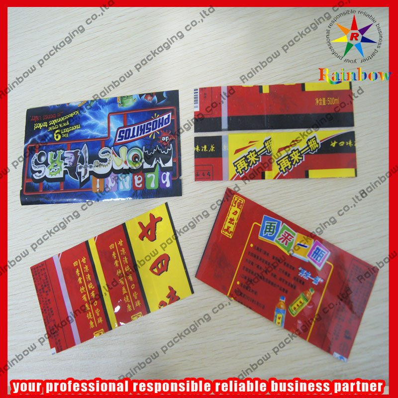 CMRK / Pantone Printing Kecilkan Lengan Label Gulung PVC Panas Sensitif