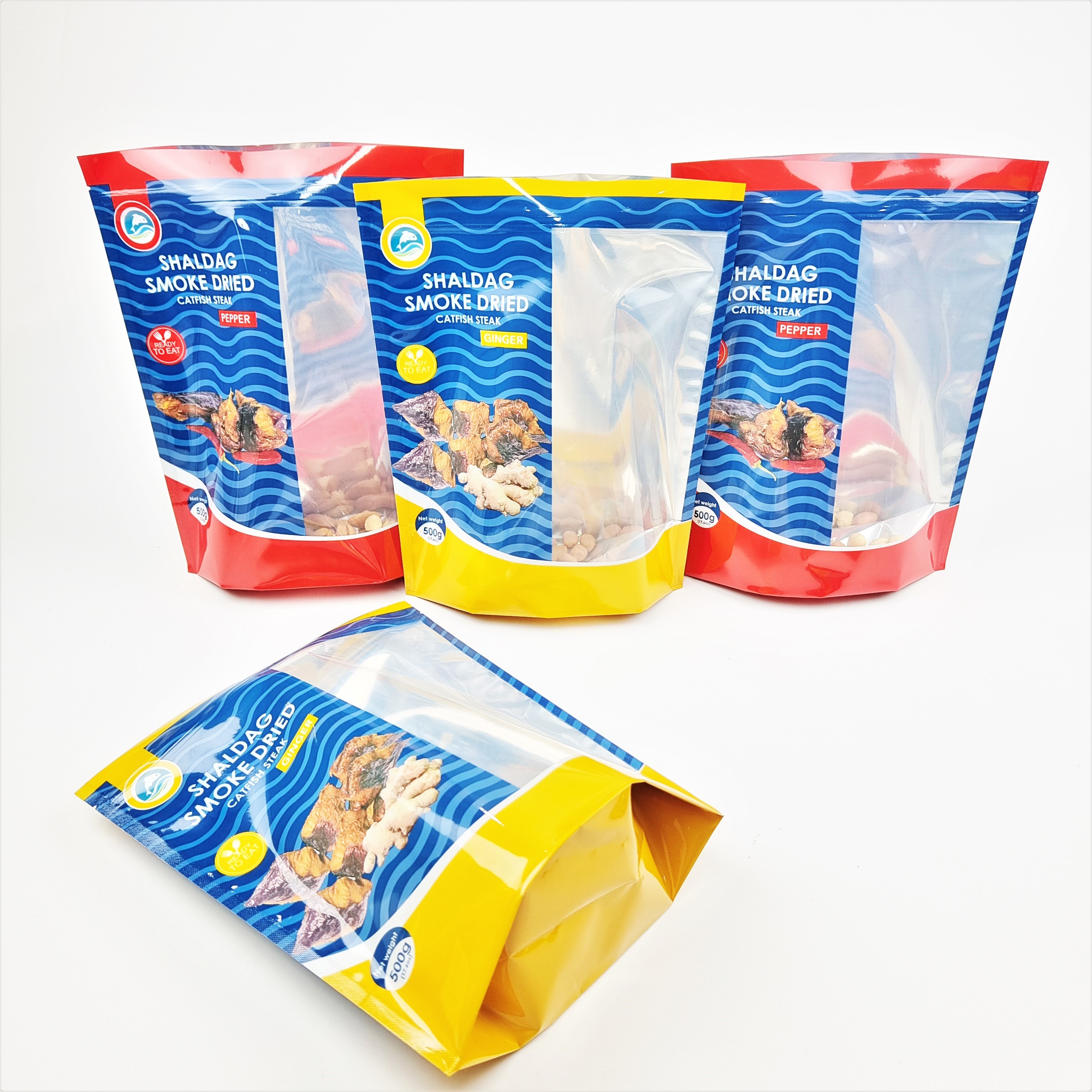Stand Up Aluminium Packaging Bags Makanan Ringan Tembakau Rempah-rempah Tas Ziplock yang Dapat Ditutup Kembali