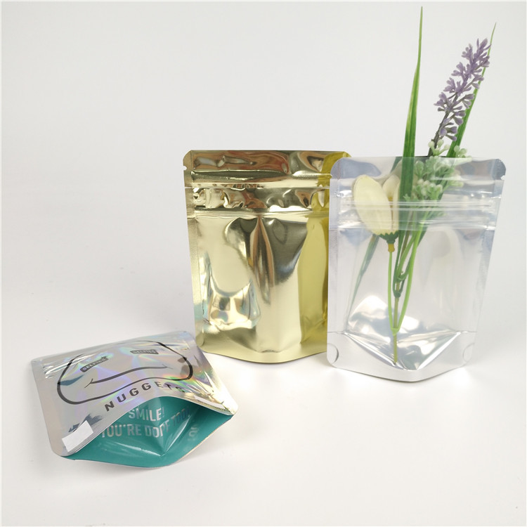 Tas Mylar Cetak Kustom Transparan Kantong Bukti Bau 3.5g Tas Foil Ziplock yang Dapat Dimakan