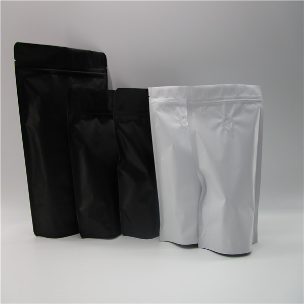 Matte Black Foil Stand Up Pouch Dengan Zipper, tas foil untuk kemasan makanan