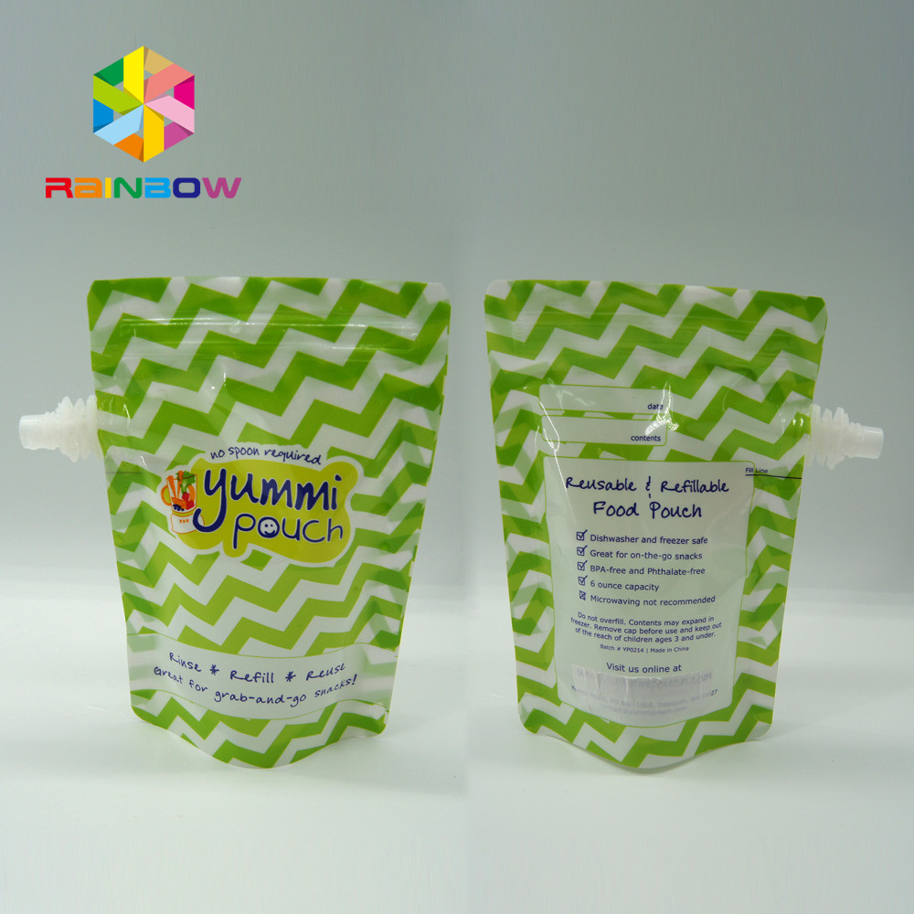 Food grade transparan standup Spout Pouch Packaging untuk menyedot jeli / jus
