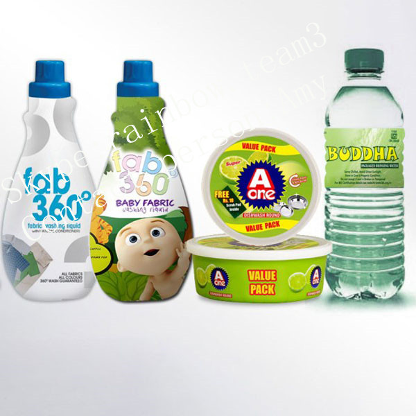 Label Pvc Menyusut Lengan Tahan Air Non Perekat Untuk Botol Plastik