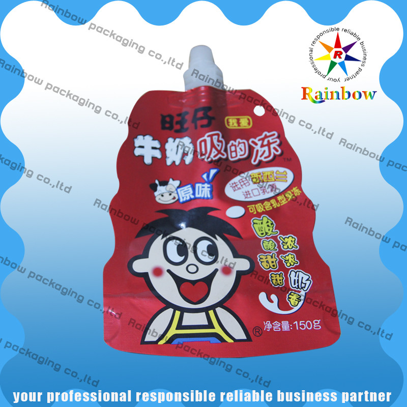 Kemasan Kantong Plastik Stand Up Spout Biodegradable Untuk Susu