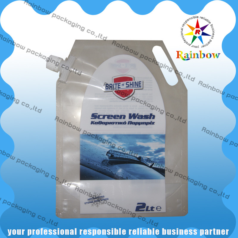 Jelas Pet Spout Pouch Kemasan Dengan Tunggu Lubang Untuk Soft Drinks