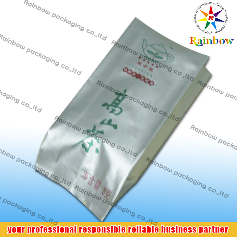 PET / AL / PE Stand Up Kantong Teh Kemasan Dengan Side Gusset