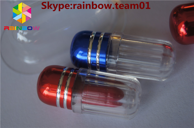 Plastik wadah kapsul pil seks botol dengan kapsul logam bentuk wadah kapsul botol pil grosir pil pil kapsul