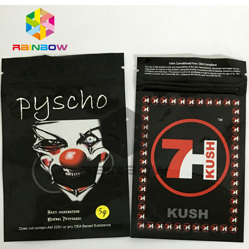 Aluminium Foil 7H Kush Herbal Incense Bag 3g 4g 6g 10g Kustom Dicetak