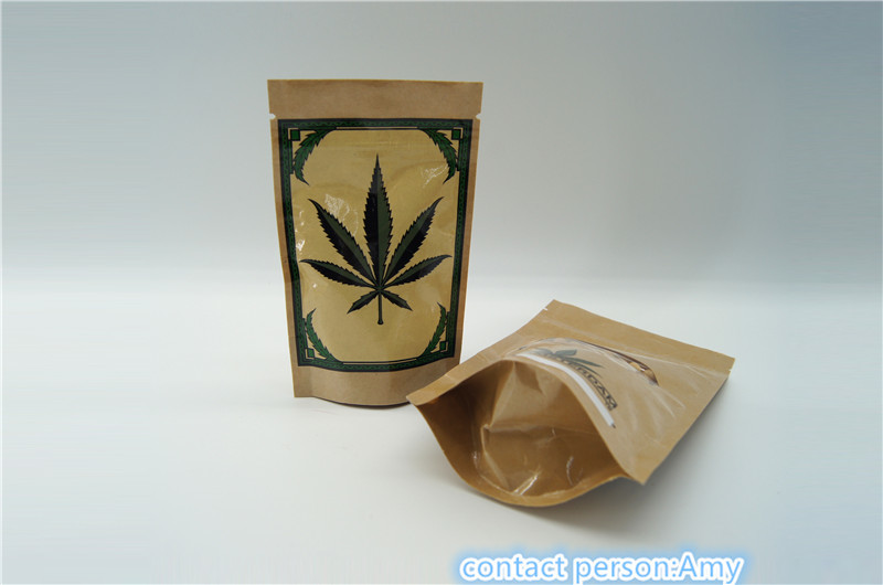 Aluminium Foil Kraft Paper Potpourri Herbal Dupa / Infus Chew Gummies Packaging Zip Lock Bags