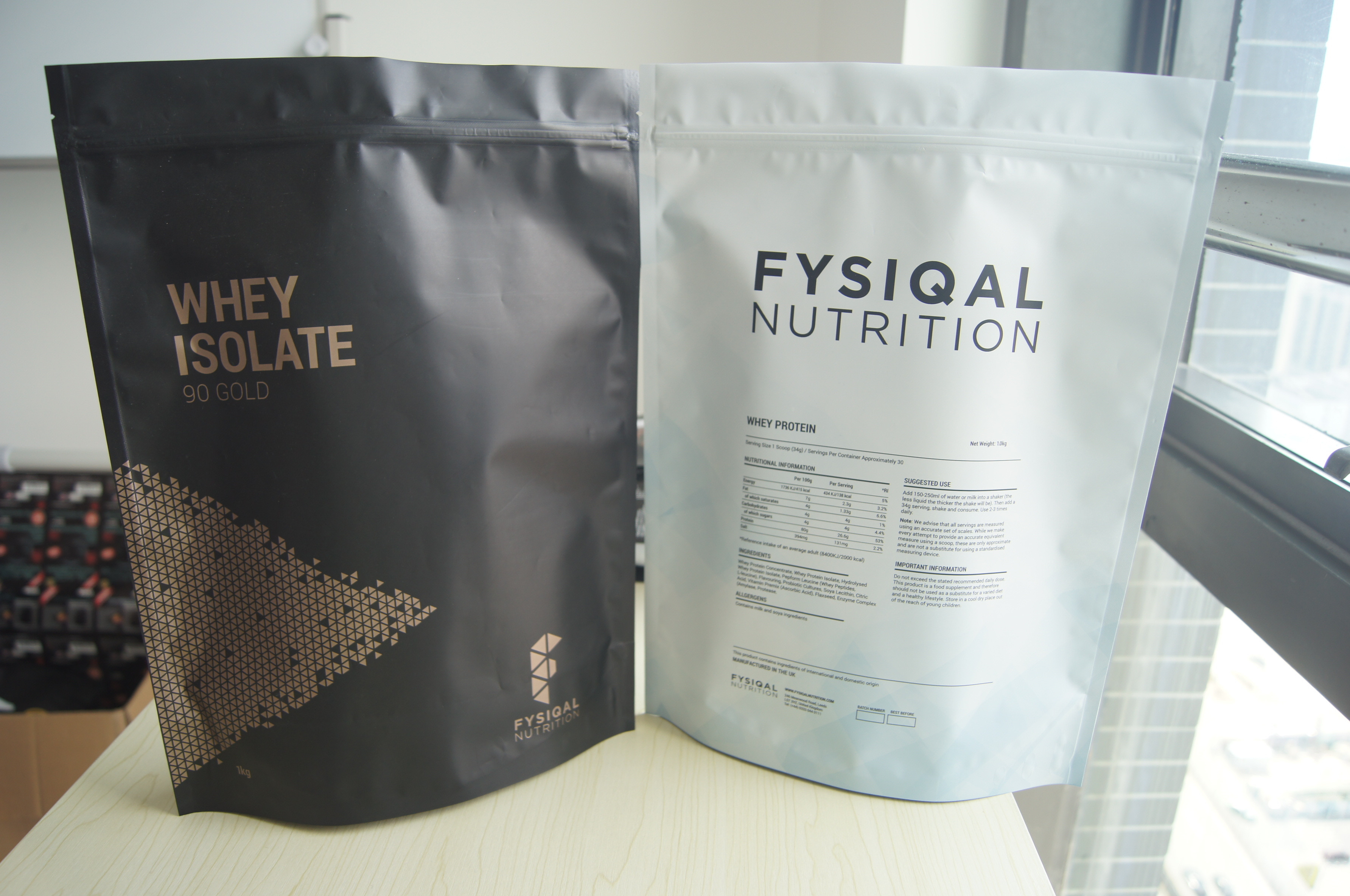 Stand Up Aluminium Foil Whey Protein Powder Bags Untuk 480g