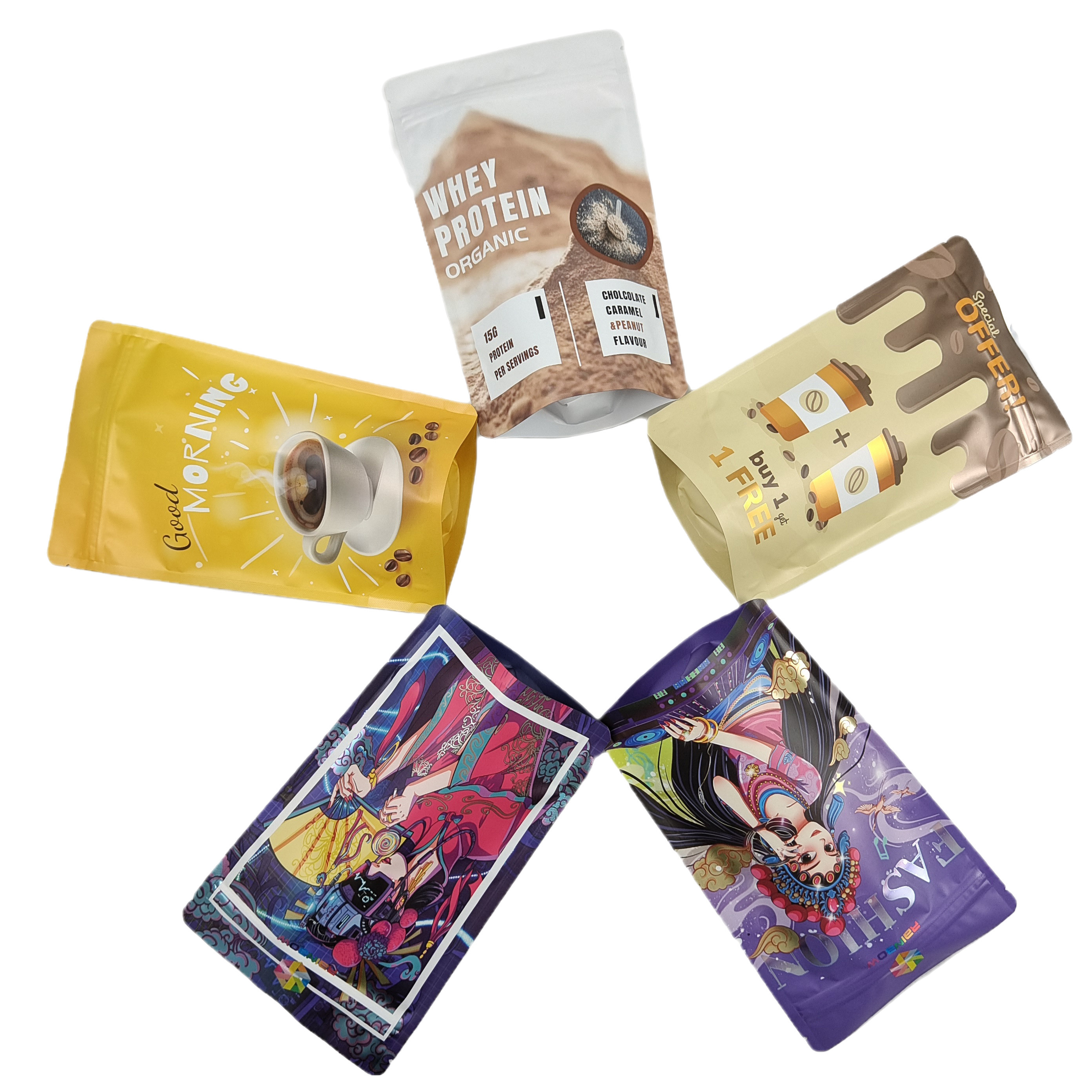 Stand Up Pouch Edible Bags Aluminium Foil Bau Kopi/Kacang/Snack Mylar Bags