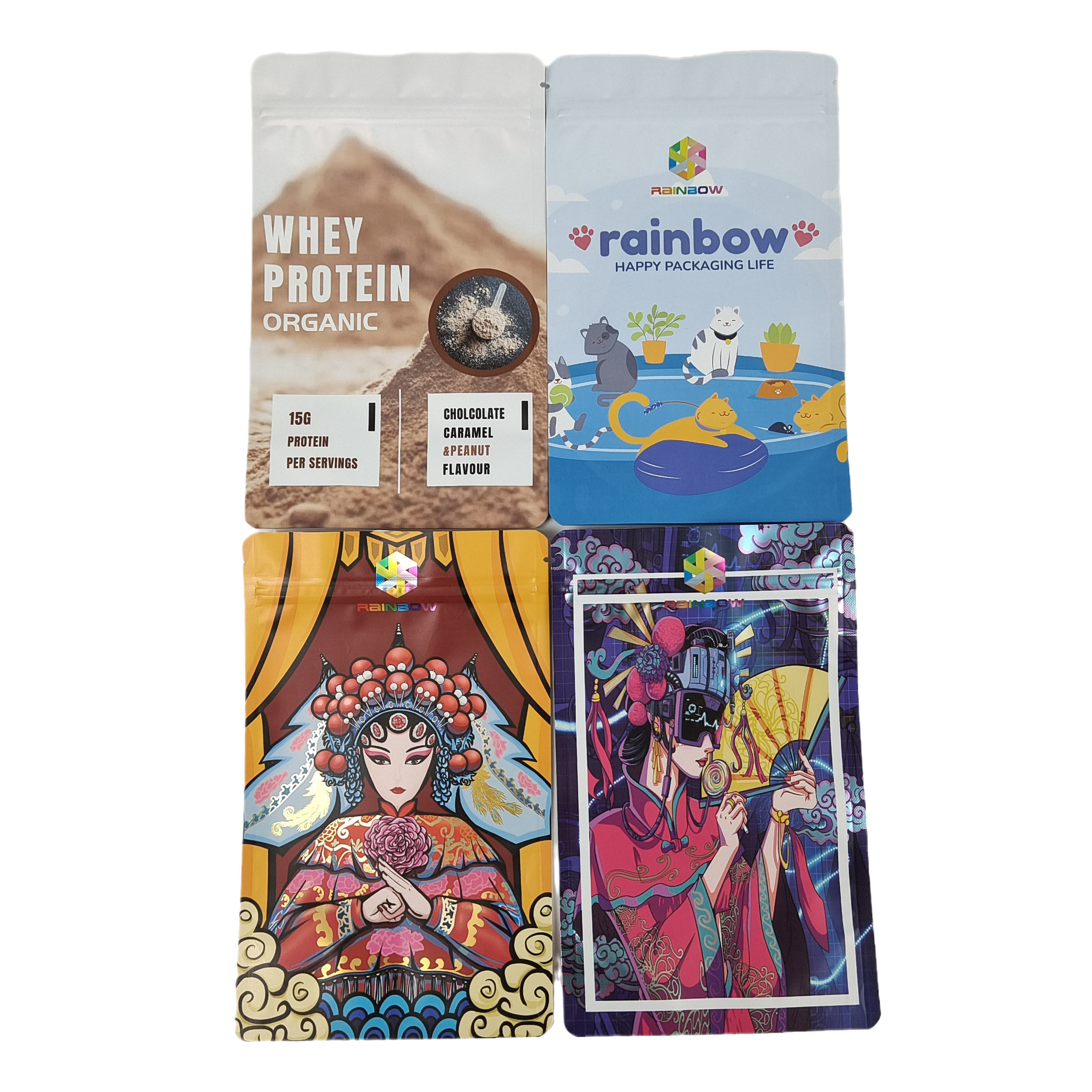 Kemasan Food Grade Kustom Matte Aluminium Foil Tas Kunci Zip Mylar Snack yang Dapat Dimakan