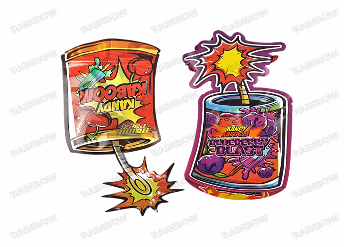 Logo Kustom Die Cut Ziplock Bags Small 3.5g Food Grade Packaging Smell Proof Zipper